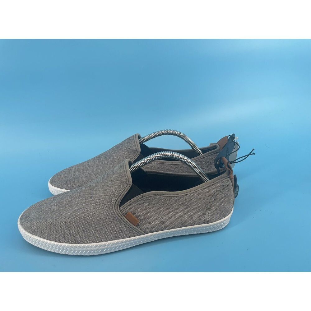 H & M Mens Canvas Shoes Sz 10 Gray Loafer Slip On Casual Shoes  Festival Vacay